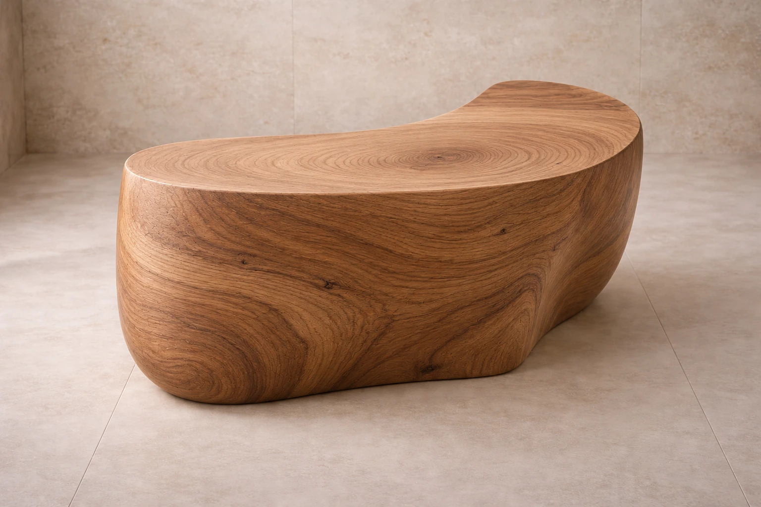 Rendering finale del Baobab scolpito in legno